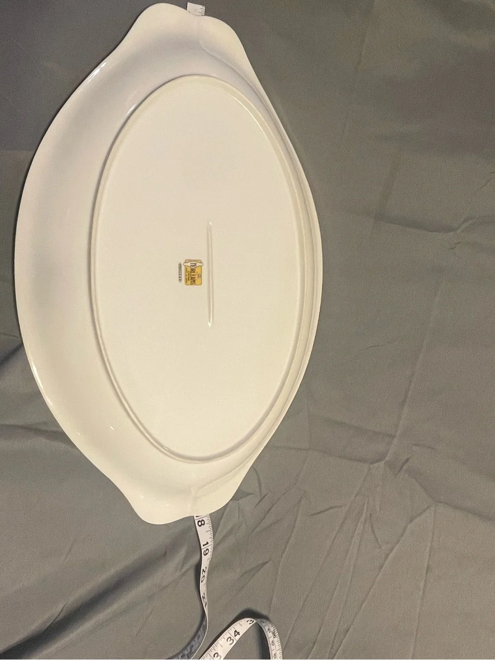 Floral Porcelain Serving Platter in Pink and Gray